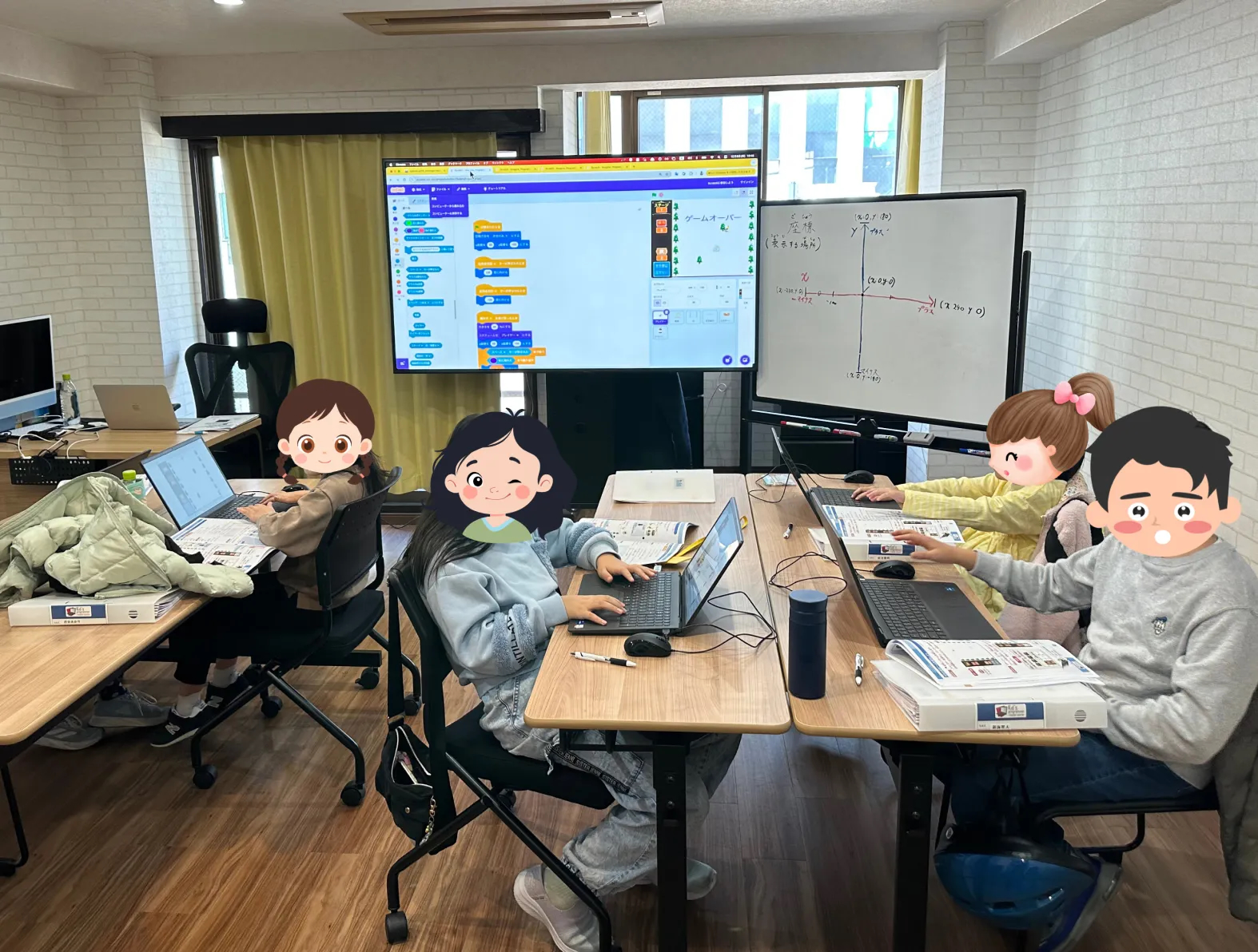 A session in progress at Kids Programming Lab Akihabara, Tokyo